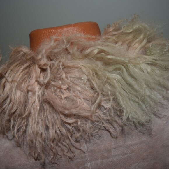 Women's if it wear me - Tan, Suede & Fur Sweater - Small - Picture 3 of 5